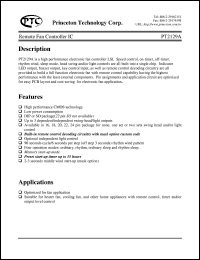 PT2129A-S22S datasheet: Remote fan controller IC PT2129A-S22S