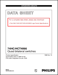 74HC4066D datasheet: Quad bilateral switches 74HC4066D