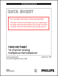 74HCT4067N datasheet: 16-channel analog multiplexer/demultiplexer 74HCT4067N