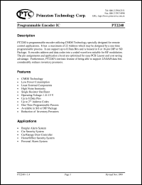 PT2240P-D3S datasheet: Programmable encoder IC PT2240P-D3S