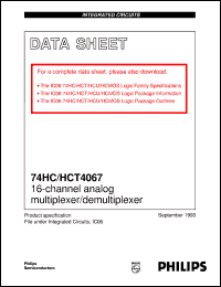 74HCT4067U datasheet: 16-channel analog multiplexer/demultiplexer 74HCT4067U