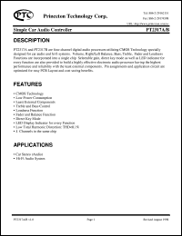 PT2317A-S datasheet: Simple car audio controller PT2317A-S