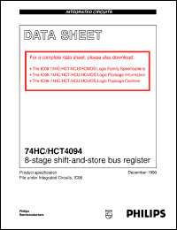 74HCT4094D datasheet: 8-stage shift-and-store bus register 74HCT4094D