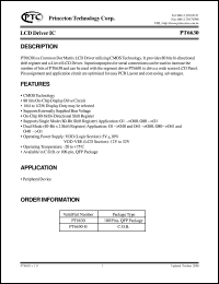 PT6630-H datasheet: LCD driver IC PT6630-H