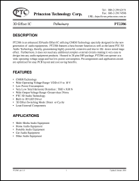 PT2386 datasheet: 3D effect IC PT2386