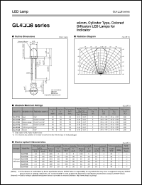 GL4PR8 datasheet: 4mm,cylinder type,colored diffusion LED lamp for indicator GL4PR8