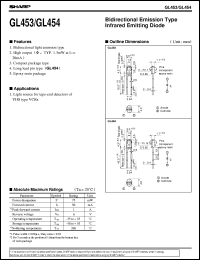 GL454 datasheet: Bidirectional emissing type infrared emittting diode GL454