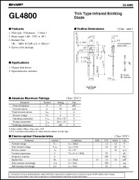 GL4800 datasheet: Thin type infrared emittting diode GL4800