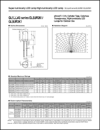 GL5UR2K1 datasheet: Super-luminosity LED lamp/high-luminosity LED lamp GL5UR2K1