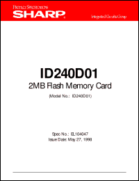 ID240D01 datasheet: 2MB flash memory card ID240D01