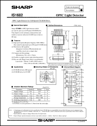 IS1682 datasheet: OPIC light detector IS1682