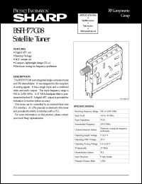 BSFH77G08 datasheet: Satellite tuner BSFH77G08