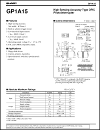 GP1A15 datasheet: High sensing accuracy type OPIC photointerrupter GP1A15