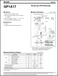 GP1A17 datasheet: Wide gap type, OPIC photointerrupter GP1A17