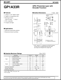 GP1A33R datasheet: OPIC photointerrupter with encoder function GP1A33R