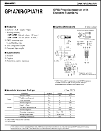 GP1A70R datasheet: OPIC photointerrupter with encoder functions GP1A70R