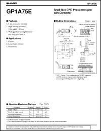 GP1A75E datasheet: Small size OPIC photointerrupter with connector GP1A75E