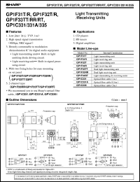 GP1F33TT datasheet: Light transmitting unit GP1F33TT