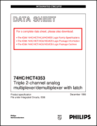 74HC4353D datasheet: Triple 2-channel analog multiplexer/demultiplexer with latch 74HC4353D