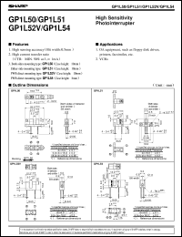 GP1L50 datasheet: High sensitivity photointerrupter GP1L50