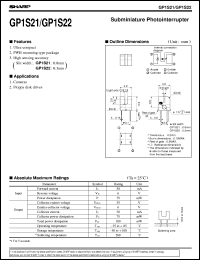 GP1S21 datasheet: Subminiature photointerrupter GP1S21