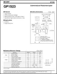 GP1S23 datasheet: Subminiature photointerrupter GP1S23