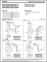 GP1S50 datasheet: General purpose photointerrupter GP1S50