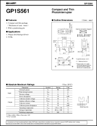 GP1S561 datasheet: Compact and thin photointerrupter GP1S561