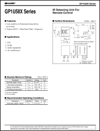 GP1U582X datasheet: IR detecting unit for remote control GP1U582X