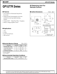 GP1U77R datasheet: IR detecting unit for remote control GP1U77R