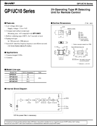 GP1UC101 datasheet: 3V-operating IR detecting unit for remote control GP1UC101