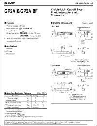 GP2A18F datasheet: Visible light cut-off type photointerrupter with connector GP2A18F