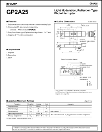 GP2A25 datasheet: Light modulation,reflect type photointerrupter GP2A25