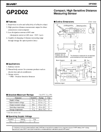 GP2D02 datasheet: Compact,high sinsitive distance measuring sensor GP2D02