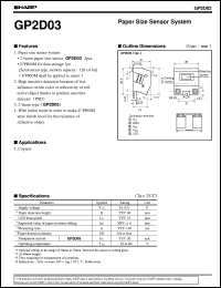 GP2D03 datasheet: Paper size sensor system GP2D03