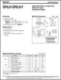 GP2L01 datasheet: High sensitivity,long focal distance type photointerrupter GP2L01