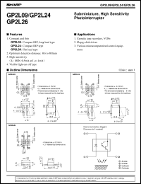 GP2L09 datasheet: Subminiature,high sensitivity photointerrupter GP2L09