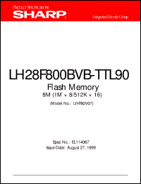 LH28F800BVB-TTL90 datasheet: Flash memory 8M (1M x 8/512K x 16) LH28F800BVB-TTL90