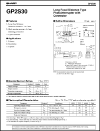 GP2S30 datasheet: Long focal distance,case type photointerrupter with connector GP2S30