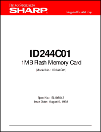 ID244C01 datasheet: 1MB flash memory card ID244C01