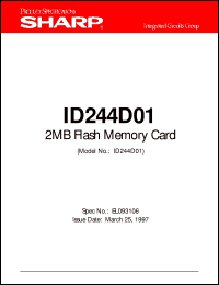 ID244D01 datasheet: 2MB flash memory card ID244D01