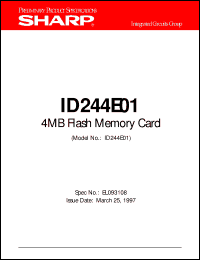 ID244E01 datasheet: 4MB flash memory card ID244E01
