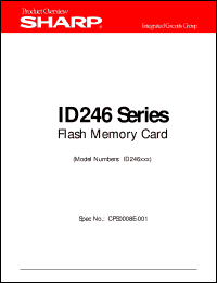 ID246SXX datasheet: Flash memory card ID246SXX