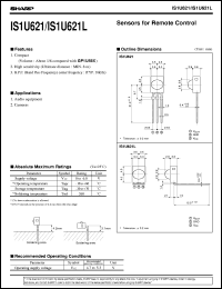 IS1U621 datasheet: Sensors for remote control IS1U621