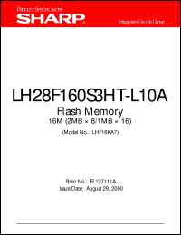 LH28F160S3HT-L10A datasheet: Flash memory 16M LH28F160S3HT-L10A