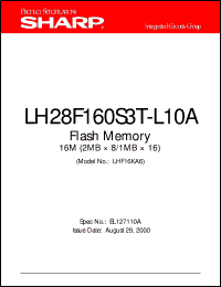 LH28F160S3T-L10A datasheet: Flash memory 16M LH28F160S3T-L10A