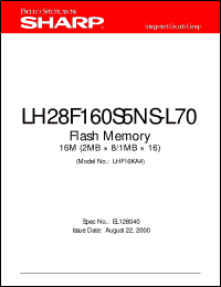 LH28F160S5NS-L70 datasheet: Flash memory 16M LH28F160S5NS-L70