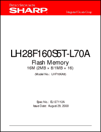 LH28F160S5T-L70 datasheet: Flash memory 16M LH28F160S5T-L70
