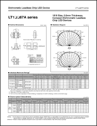 LT1KS67A datasheet: Dichromatic leadless chip LED device LT1KS67A