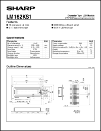 LM162KS1 datasheet: Character type LCD module LM162KS1